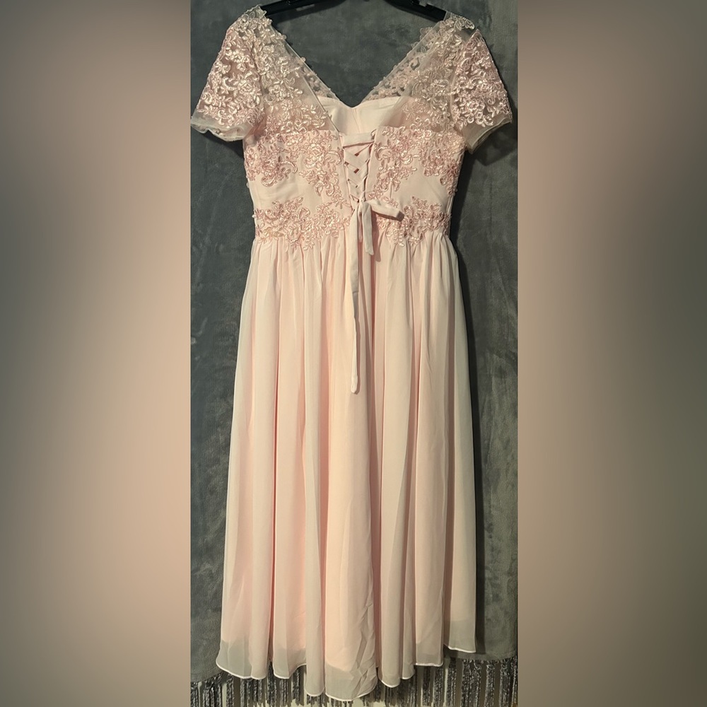 Elegant Pink Lace Dress Perfect Brides Maid or Mother of the Bride